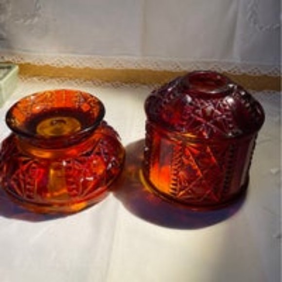 Other - VTG Indiana Stars Bars Flash Glass Ruby